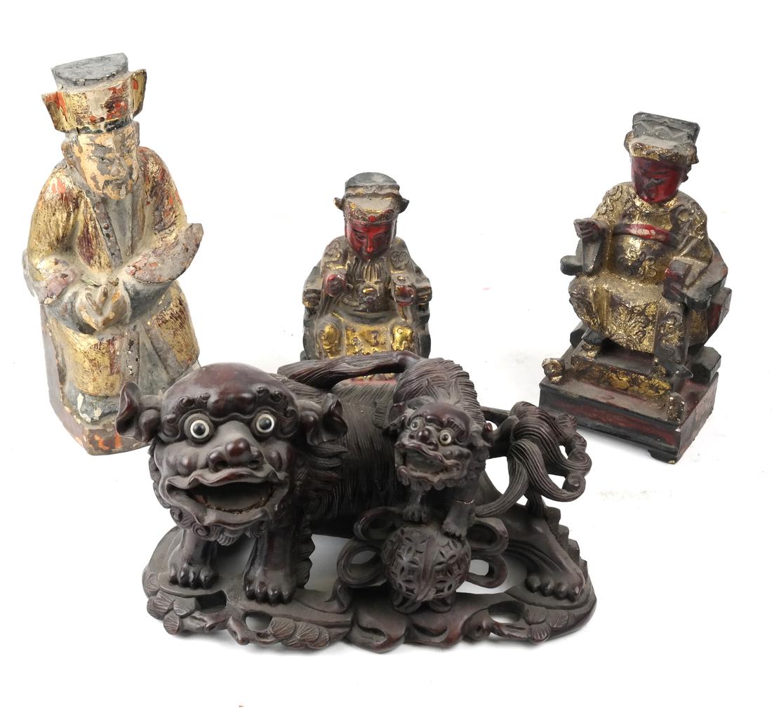 Four Asian Wood Carvings (1 of 6)