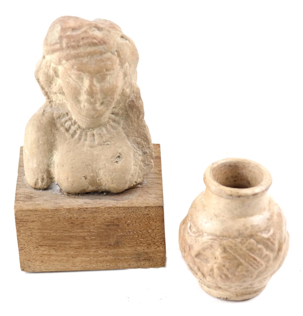 Pre-Columbian Type Bust and Vase (1 of 4)