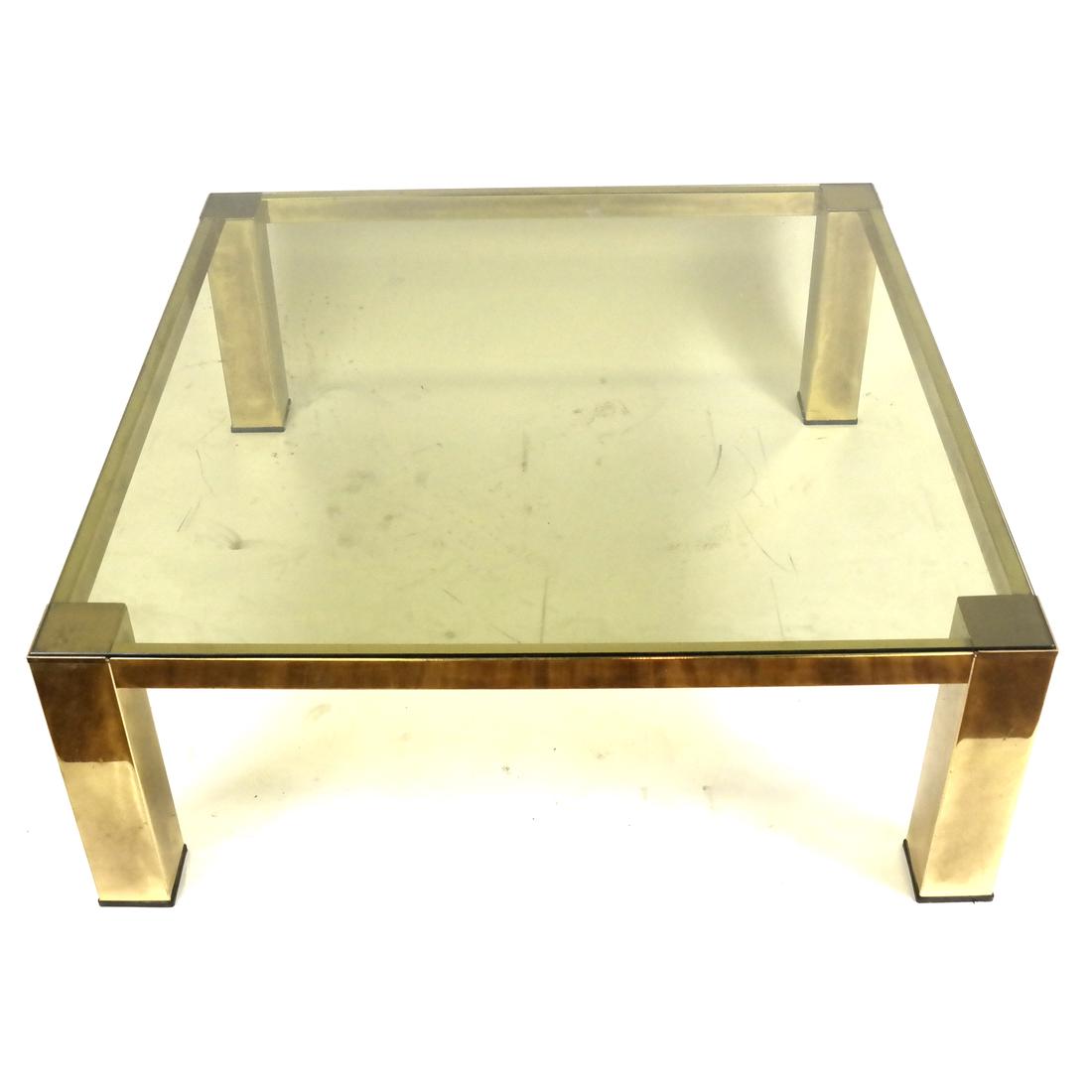 Mid-Century Modern Brass Finish Low Table (1 of 8)