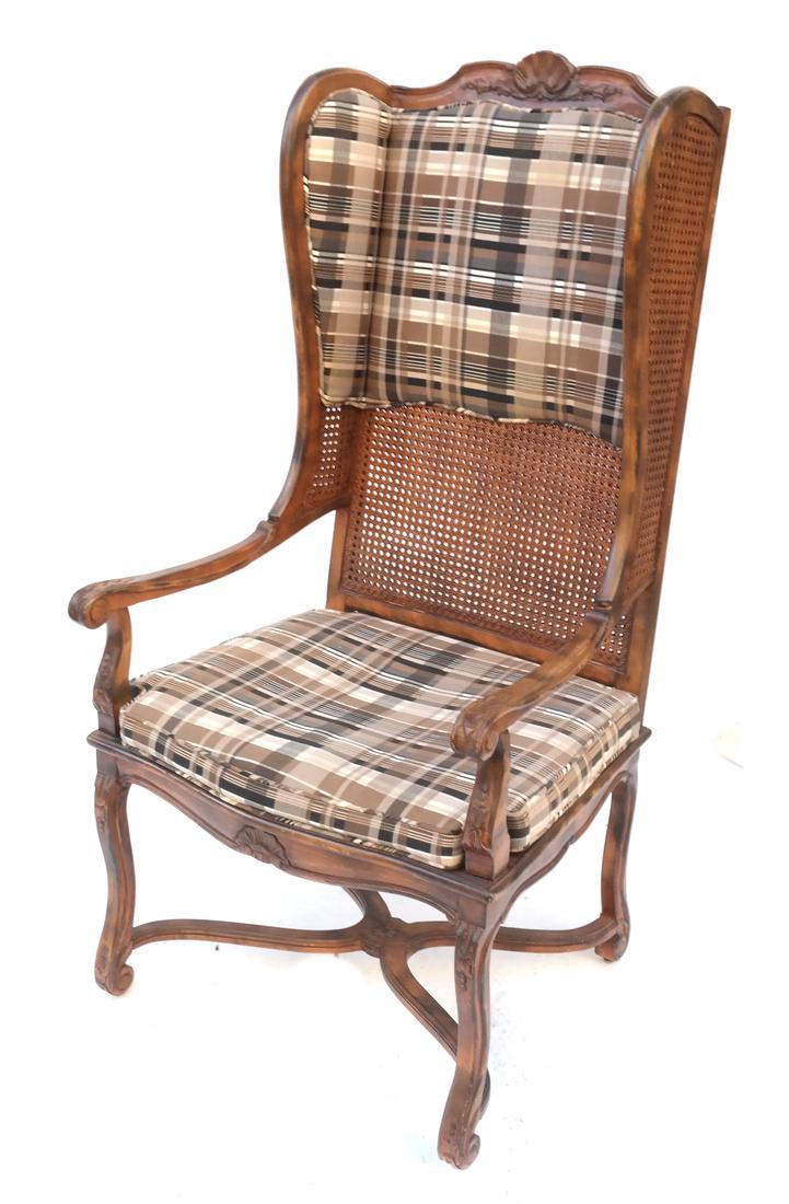 French Provincial Caned Wing Chair (1 of 5)