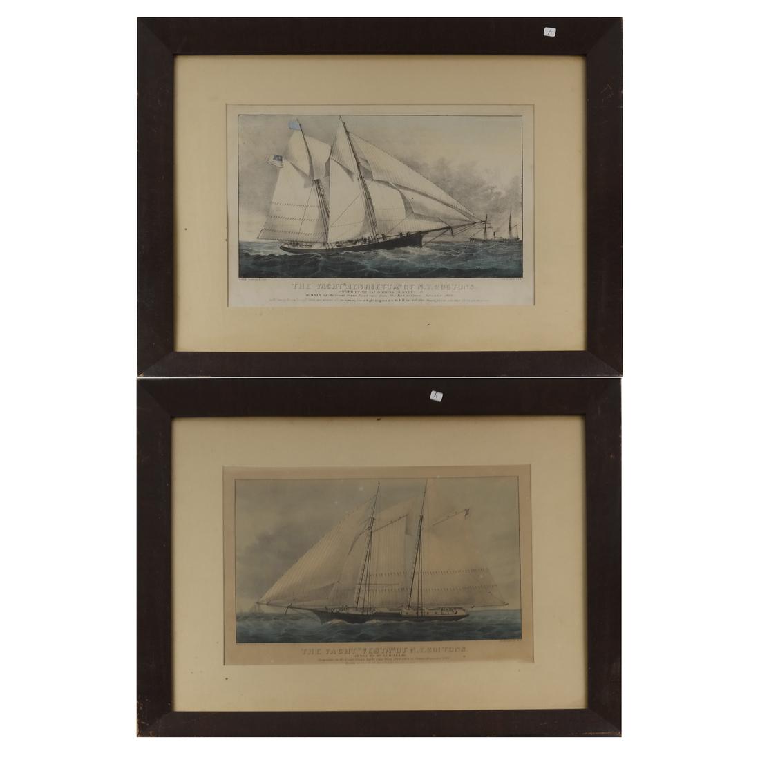 Currier & Ives, Two Yacht Race Prints (1 of 5)