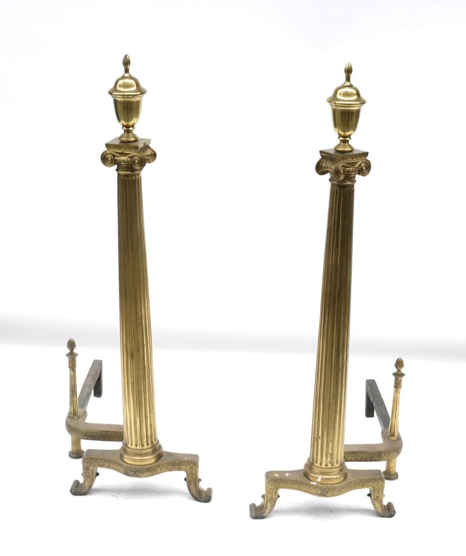 Pair of Large Neoclassical Andirons (1 of 5)
