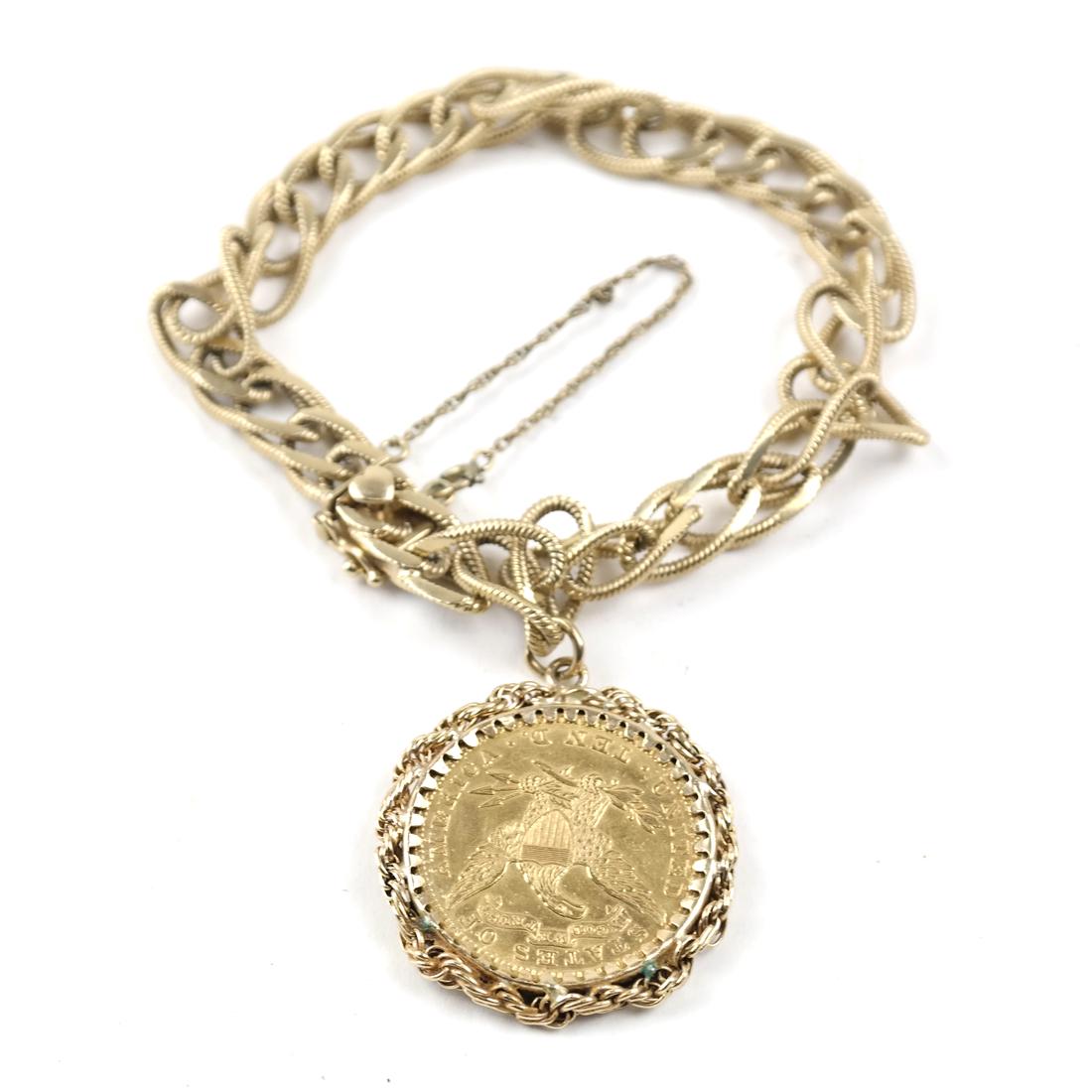 14k Yellow Gold Cable Link Charm Bracelet (1 of 4)
