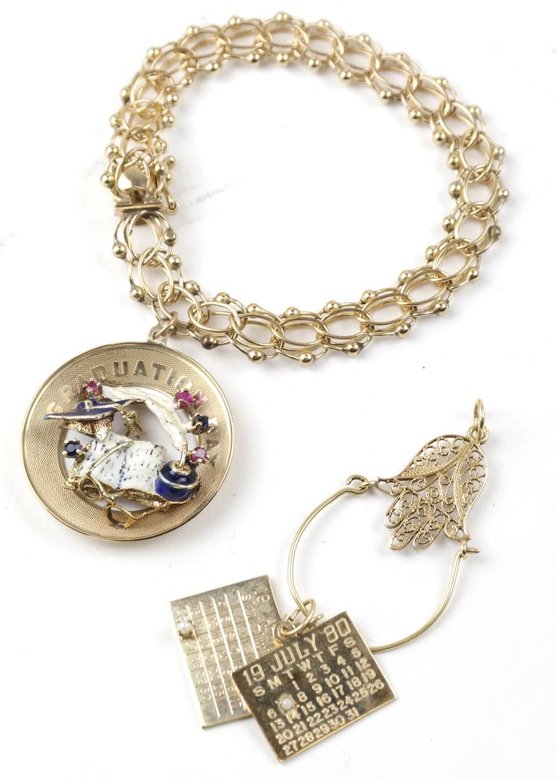 14k Yellow Gold Charm Bracelet, Other (1 of 6)