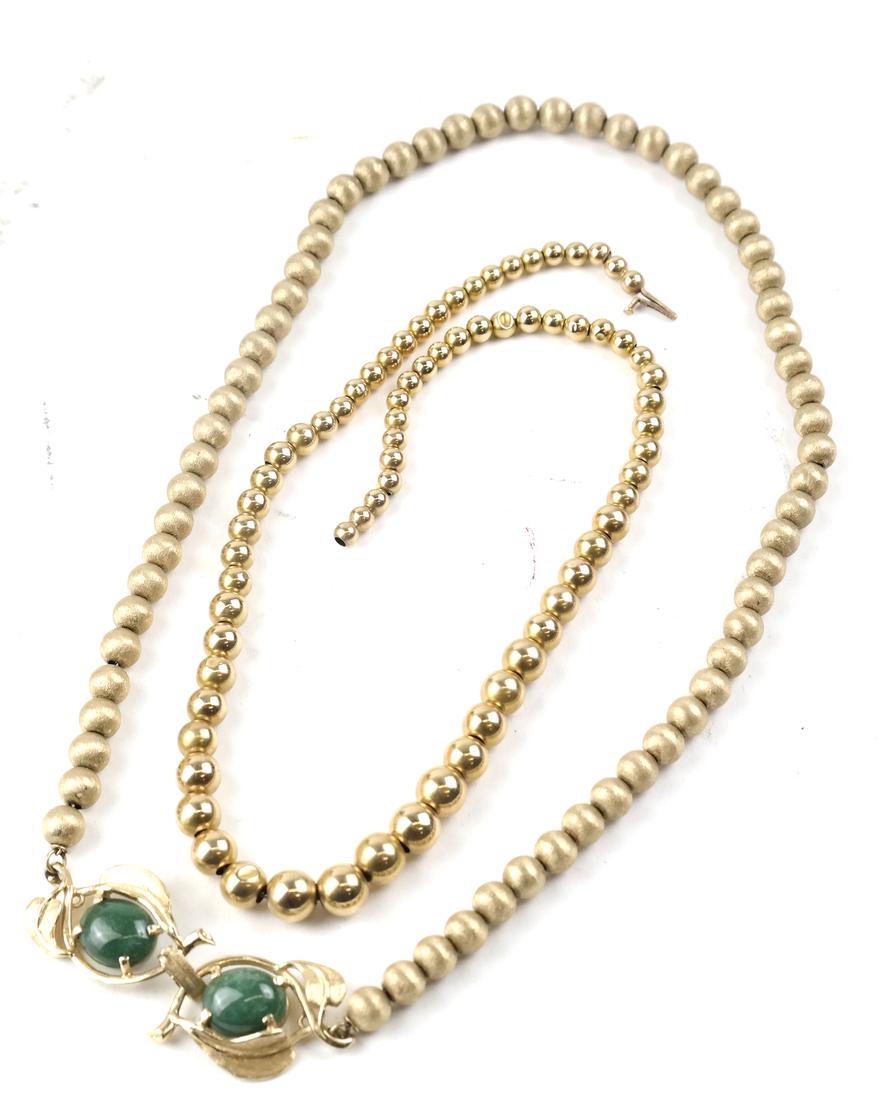 Two 14k Yellow Gold Bead Necklaces (1 of 4)