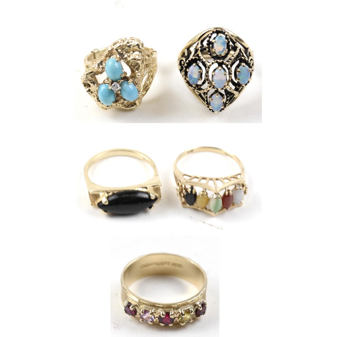 Five 14k Yellow Gold Rings (1 of 6)