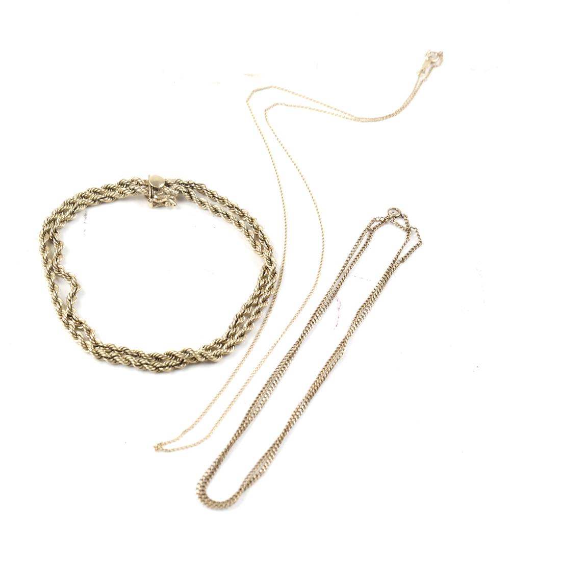 Two 14k Yellow Necklaces and Bracelet (1 of 2)