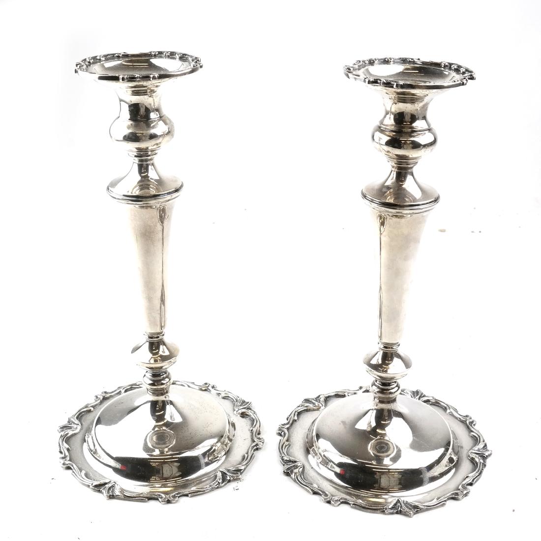 Pair of Sterling Silver Candlesticks, 24 ozt. (1 of 8)