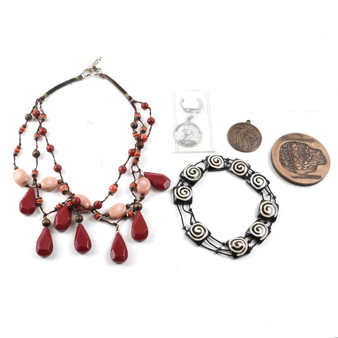 Medallion, Keychains, Bag of Costume Jewelry (1 of 6)