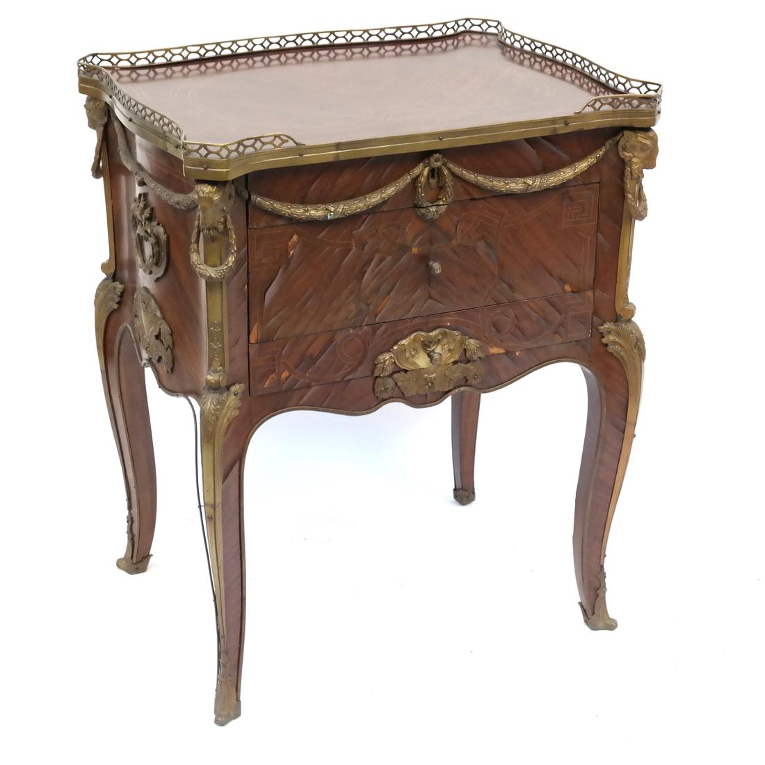 Louis XV-Style Parquetry Commode: Louis XV-style parquetry commode.