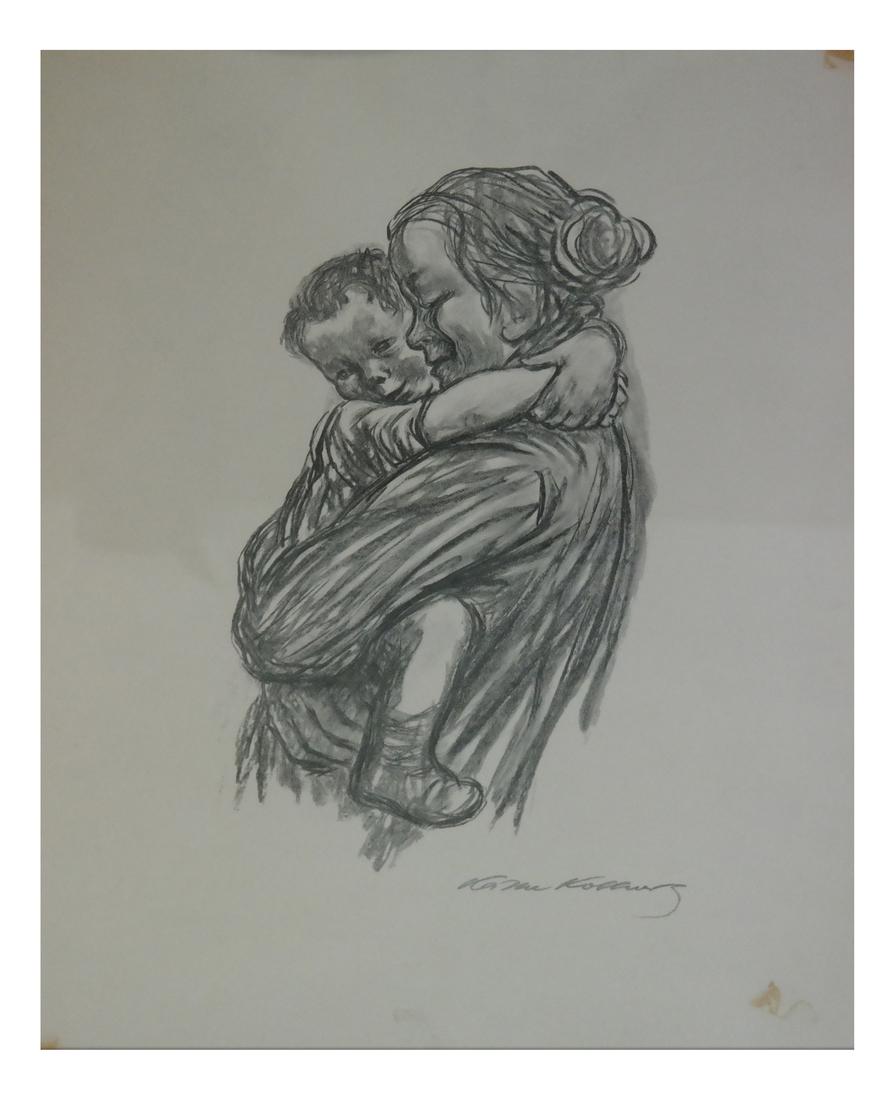 Kathe Kollowitz, Mother and Child - Charcoal on Paper (1 of 6)