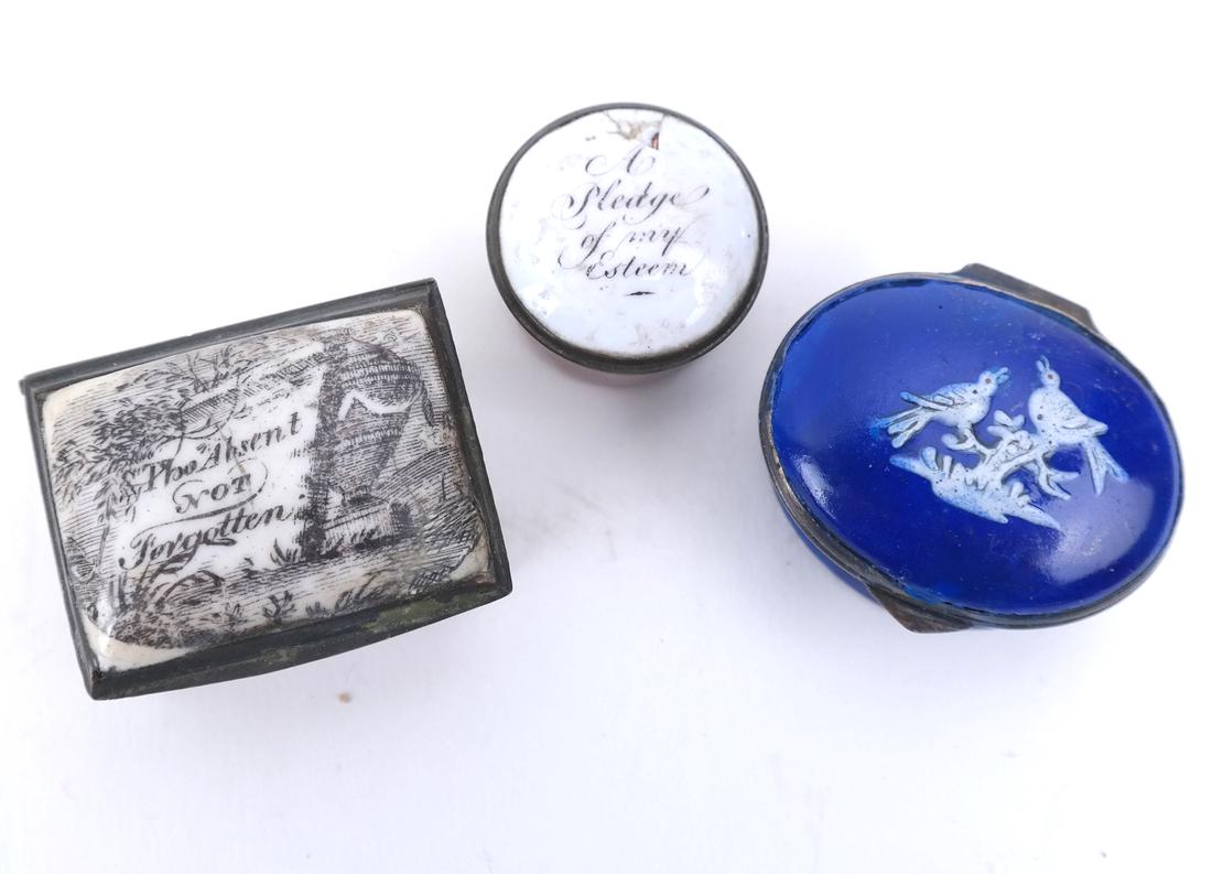 Three English Enameled Pill Boxes (1 of 10)