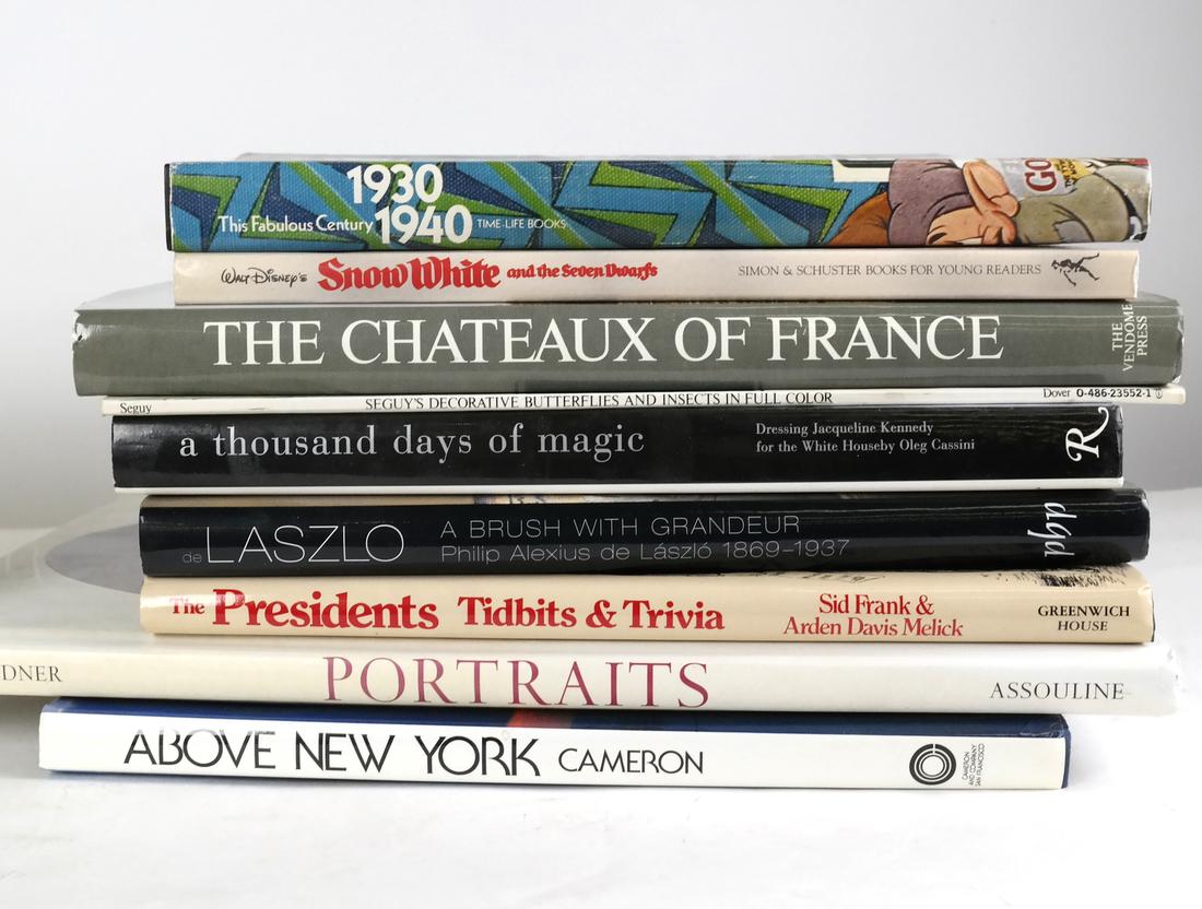 Books: Society and Royalty, New York - 16 Volumes: Including: 1) Portraits. David Seidner. 2) Laszlo. A Brush With Grandeur. 3) The Great Estates. Greenwich, CT. 4) The Windsor Style. Menkes. 5) The Chateaux of France. Hachette Vendome. 6) Chanel and