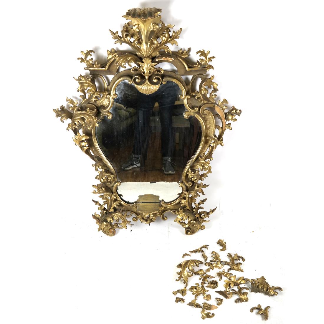 Antique Rococo-Style Gilt Wood Mirror (1 of 10)