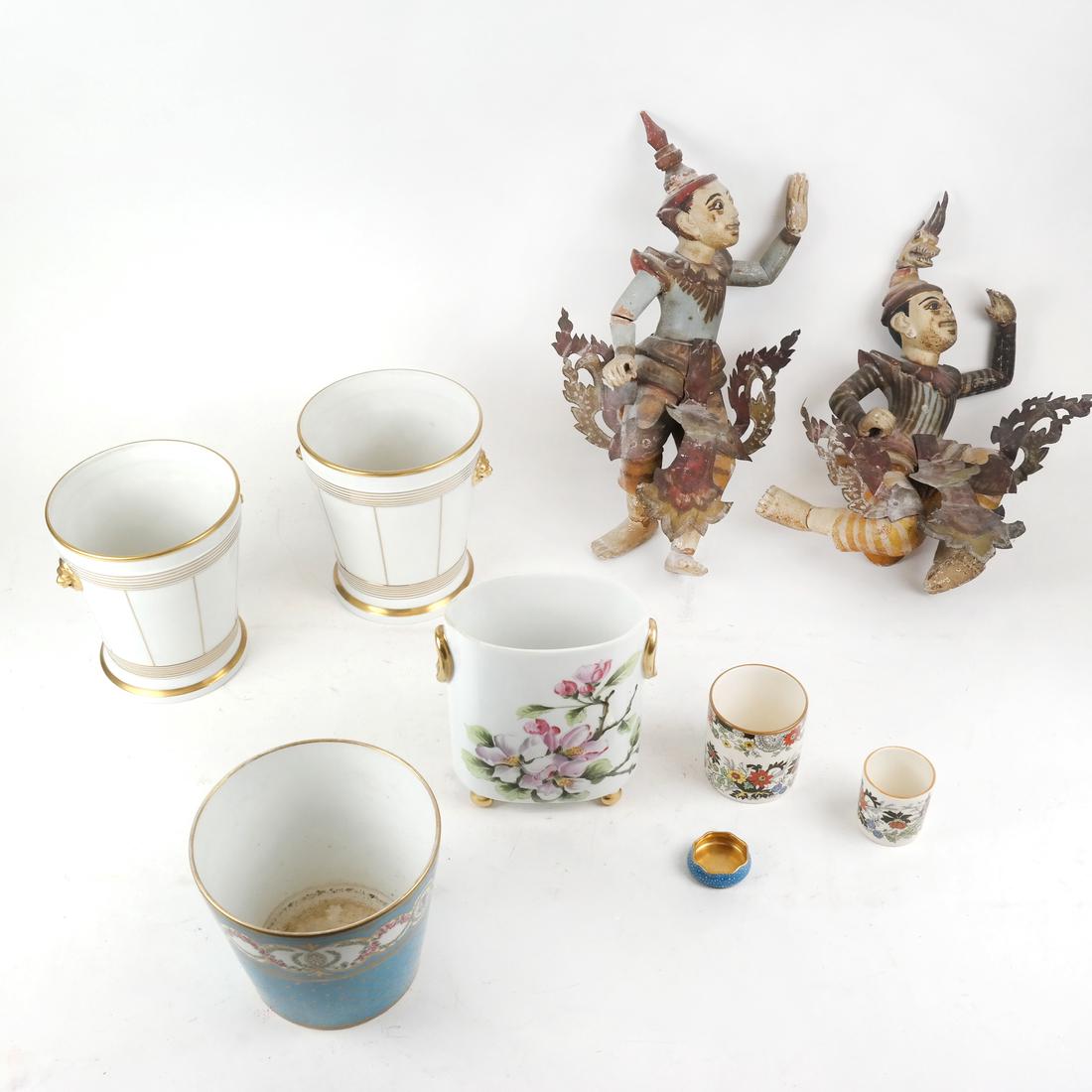 Two Asian Figures and Porcelain Vessels (1 of 9)