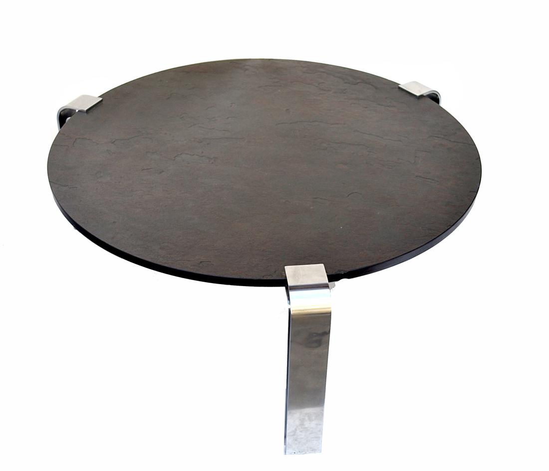 Modern Slate and Steel Cocktail Table (1 of 4)