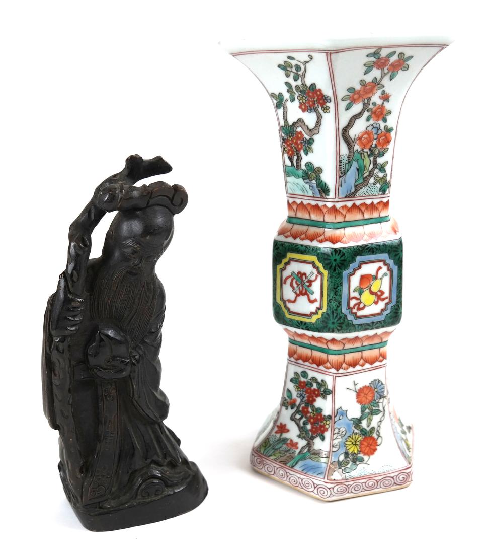 Two Asian Items: Vase, Figure (1 of 9)