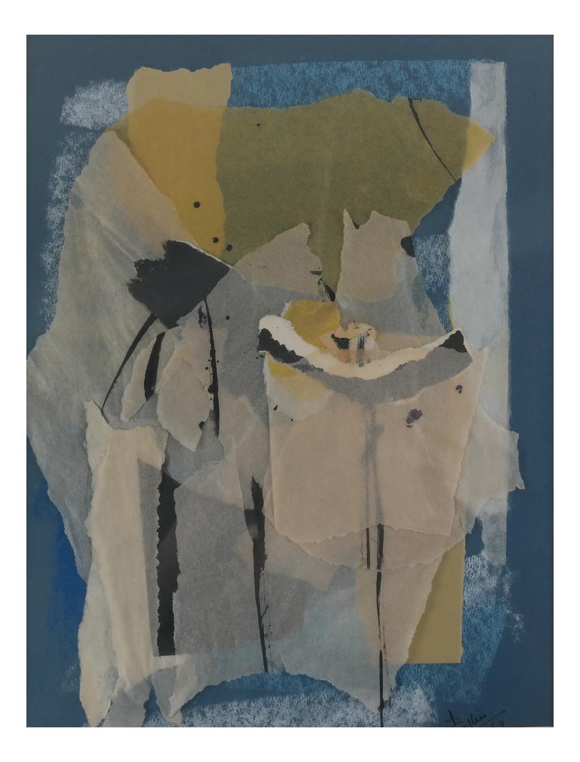 Collier Abstract Collage: Collier abstract collage. Dimensions: Art: 13" H x 9.5" W; Frame: 20" H x 16.25" W; 