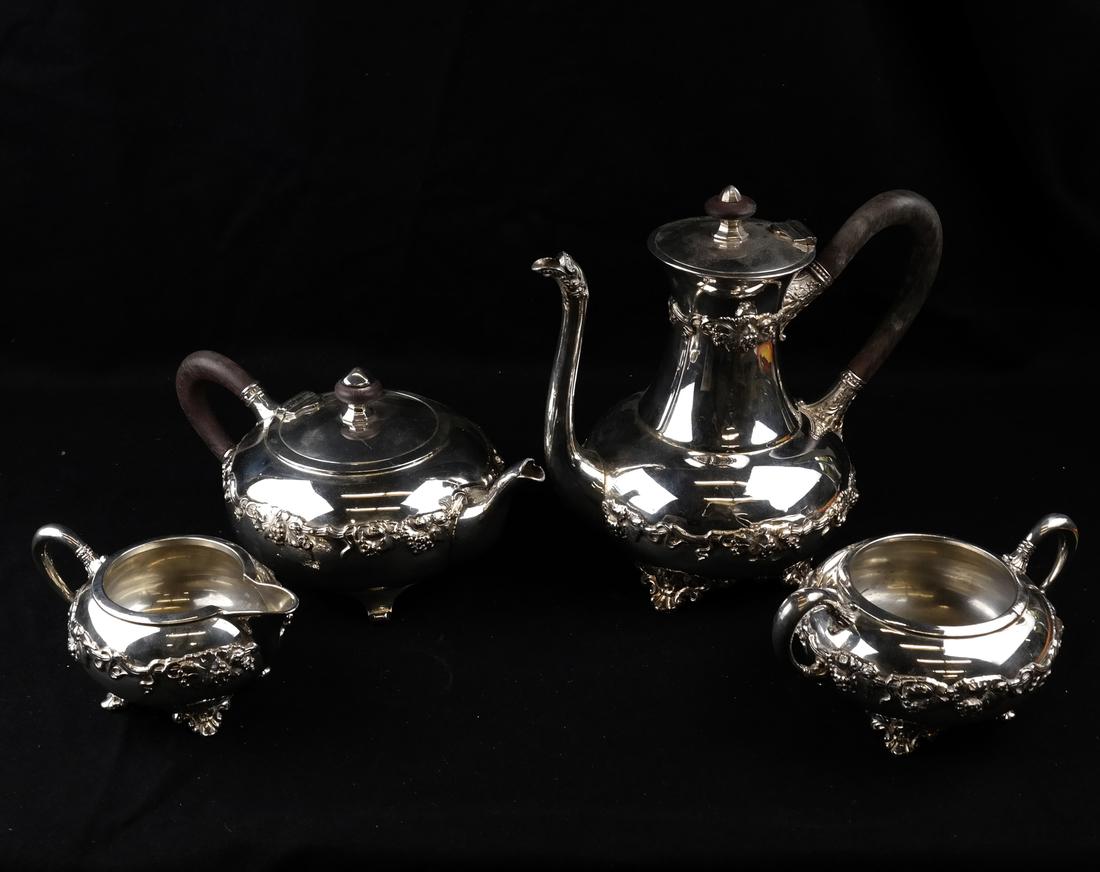 Four-Piece Silver Plated Tea Set (1 of 6)