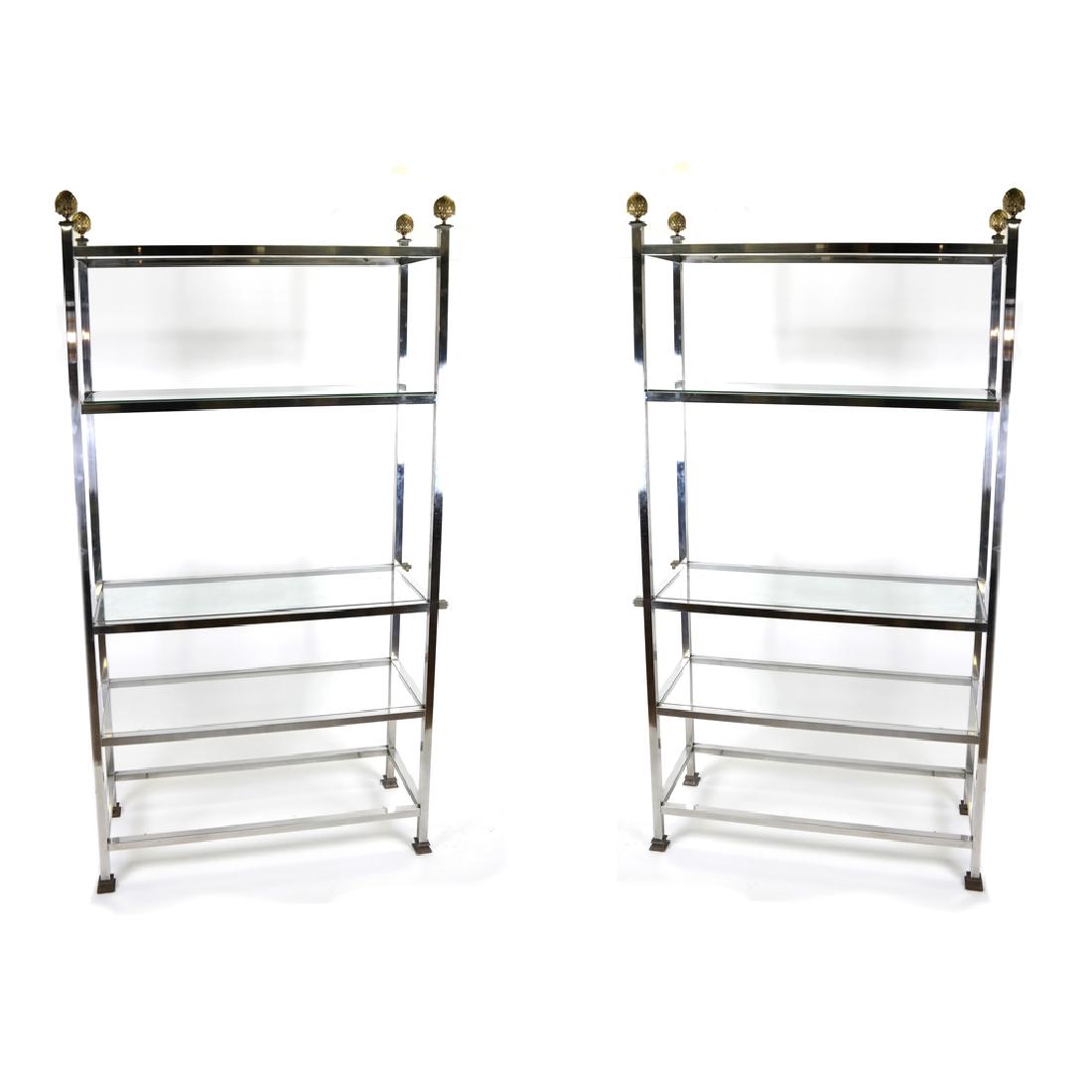 Pair of Chrome Etageres (1 of 5)