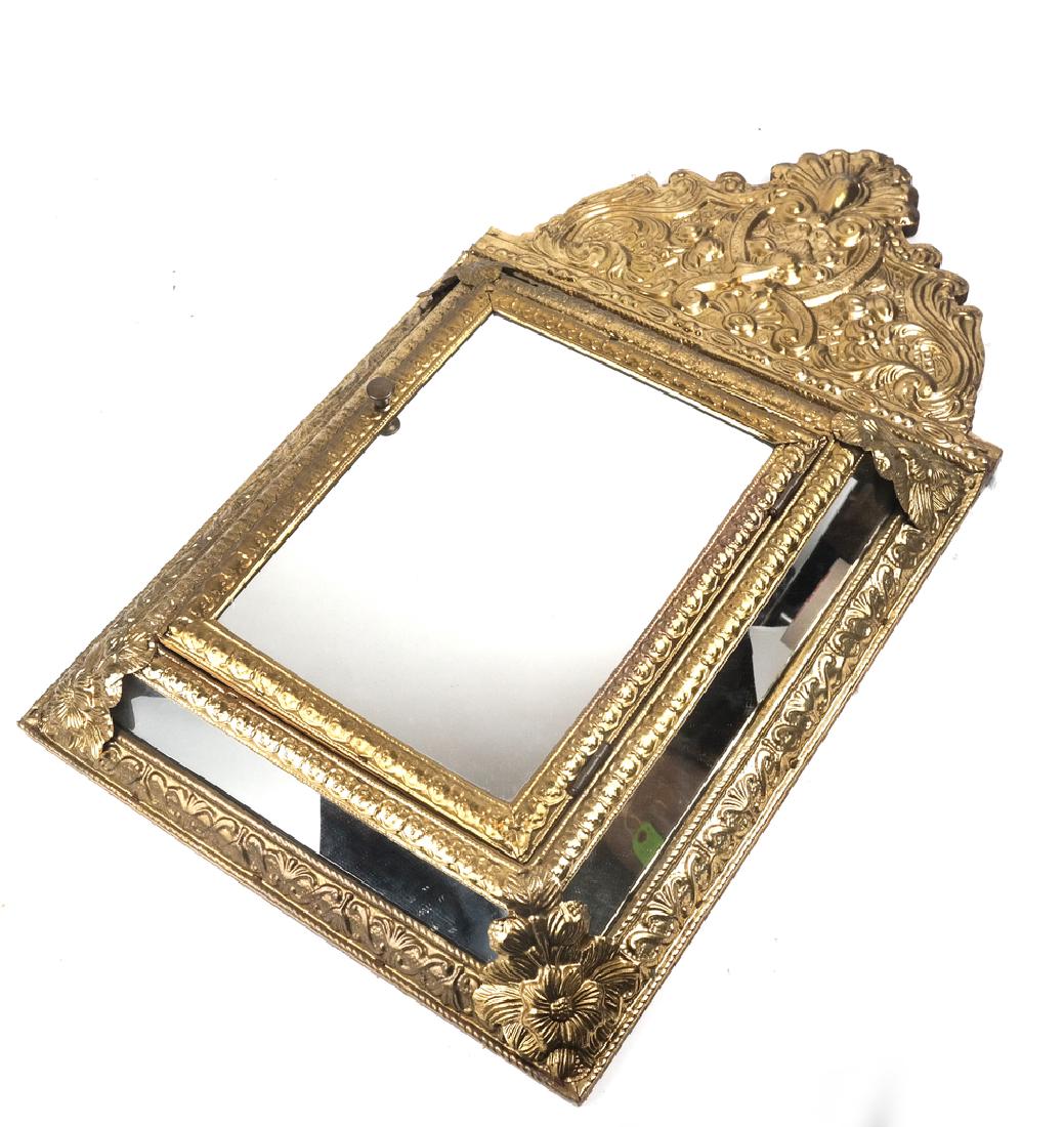 Copper and Glass Vanity-Wall Mirror: Copper and glass vanity - wall mirror with a door.