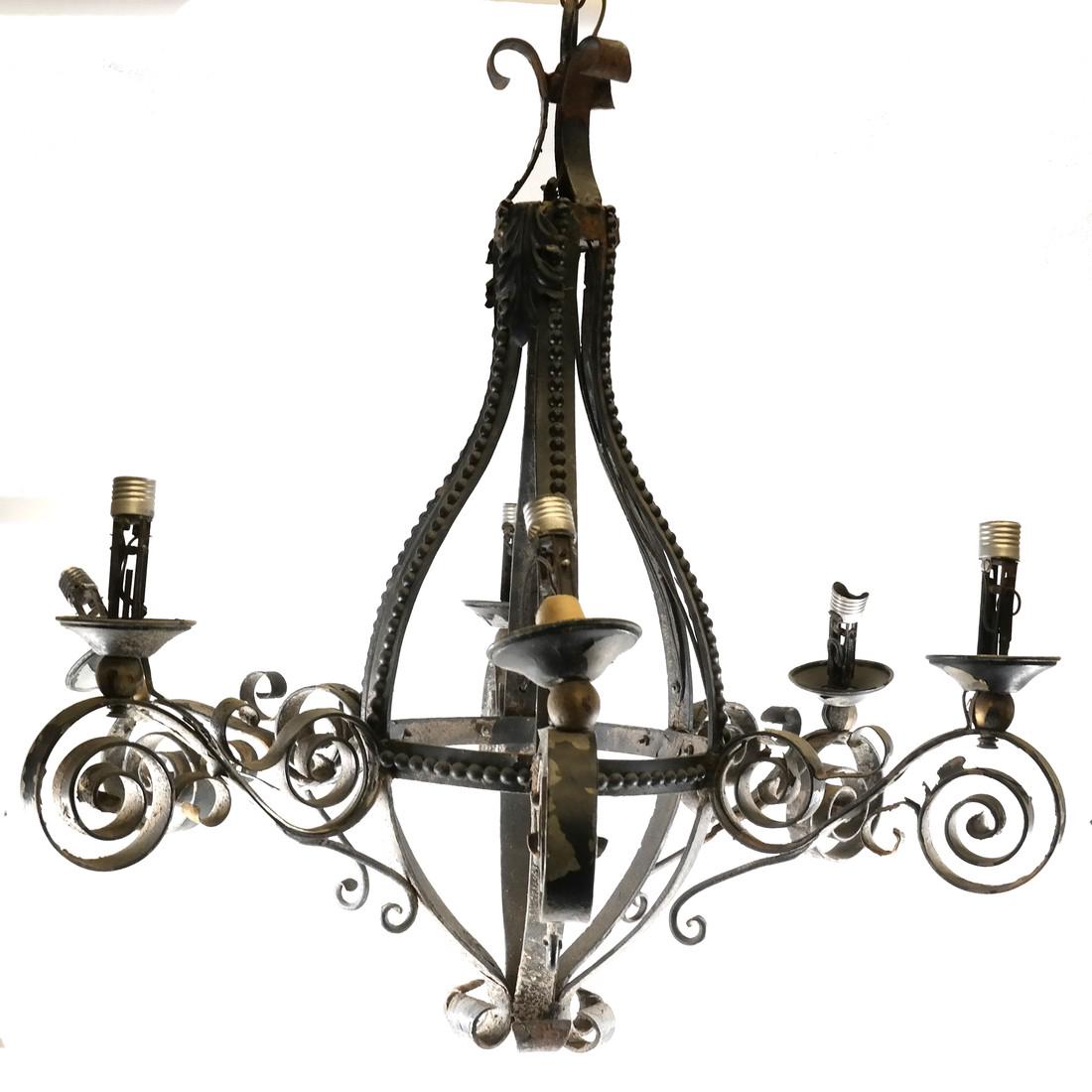 Six-Arm Iron Chandelier (1 of 5)
