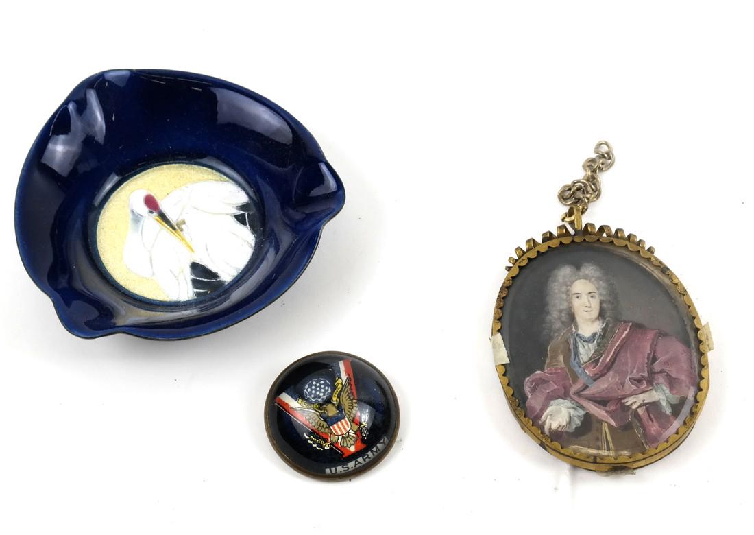 Bronze Frame Portrait, US Army Pin, and a Dish (1 of 5)