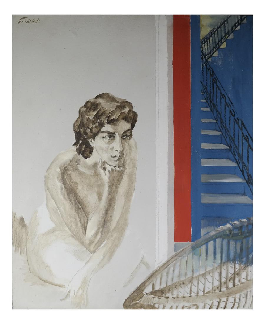 Oil on Canvas, Interior Scene with Woman. (1 of 6)