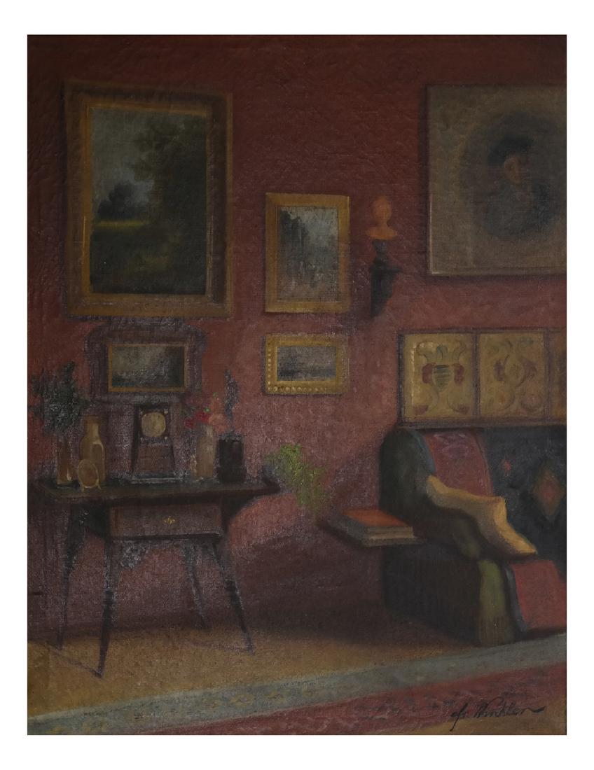 Winkler, Oil on Canvas - Interior Scene (1 of 7)