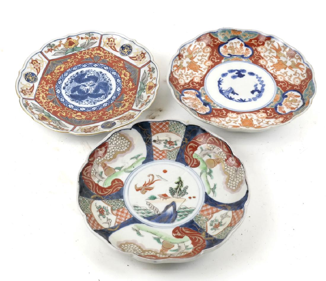 Three Antique Asian Scalloped Plates (1 of 7)