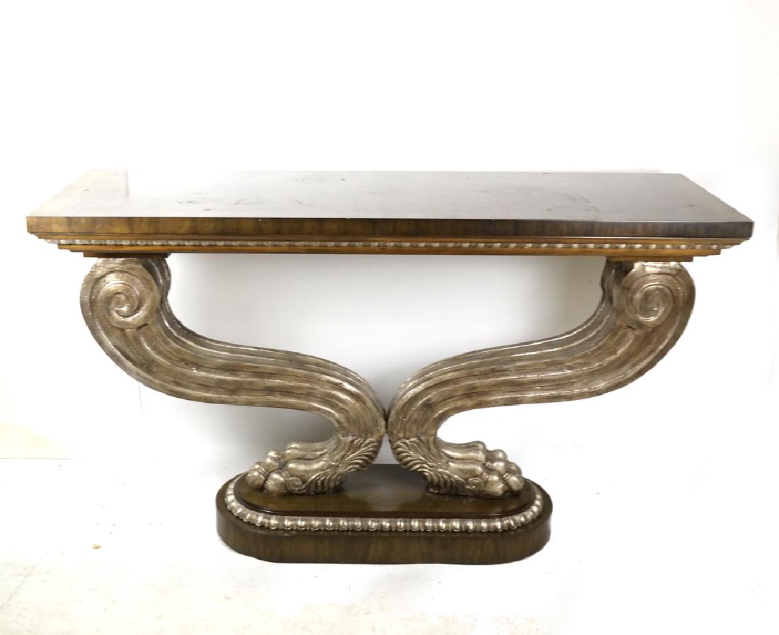 Maitland Smith Silvered Lion Paw Console Table. (1 of 3)