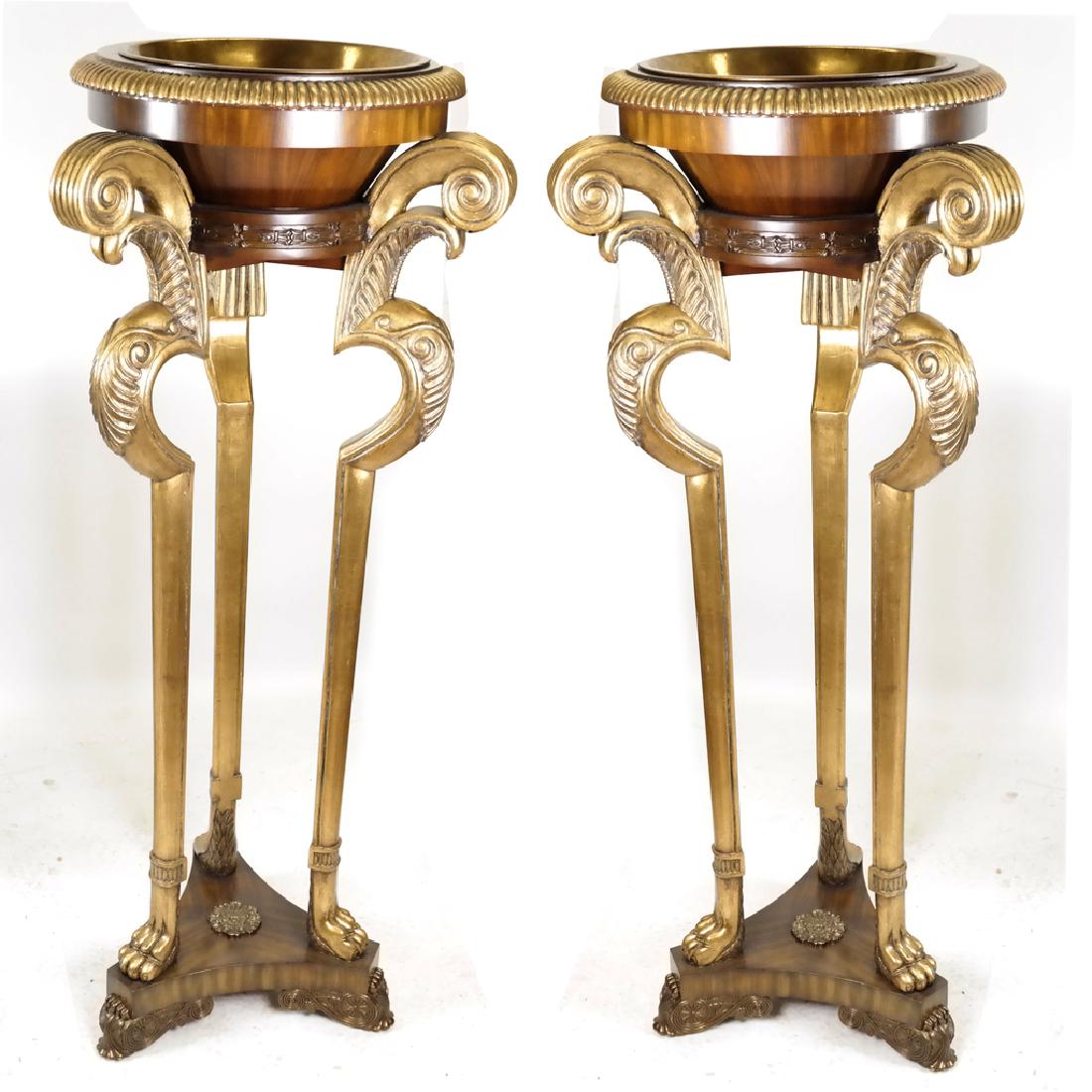 Pair of Maitland Smith Gilt Wood Raised Planters (1 of 7)
