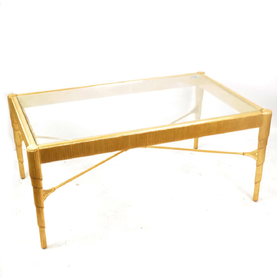 Gilt Wood Glass Top Coffee Table (1 of 4)