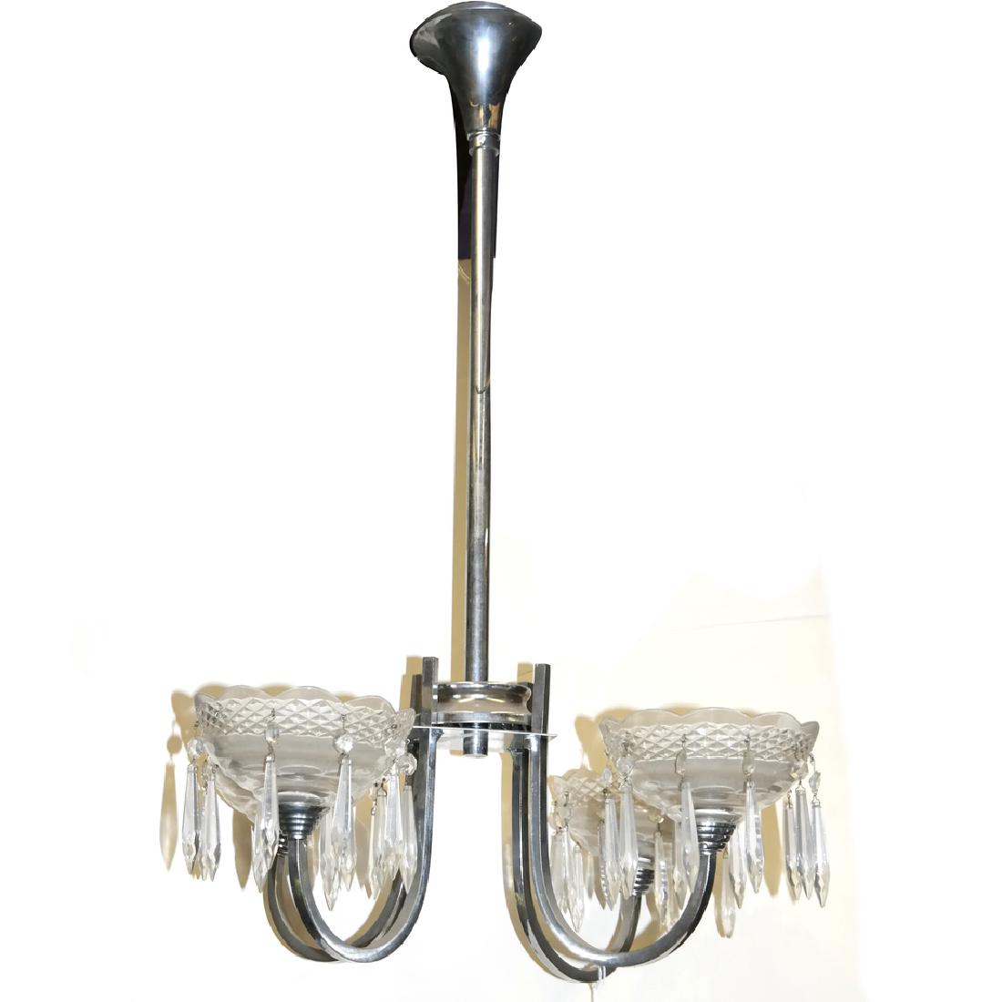 Modern Chrome with Glass Shade Chandelier (1 of 3)