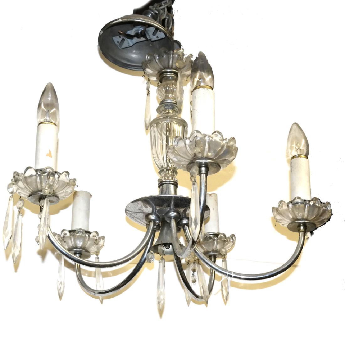 Modern Five-Light Chrome and Crystal Fixture (1 of 3)