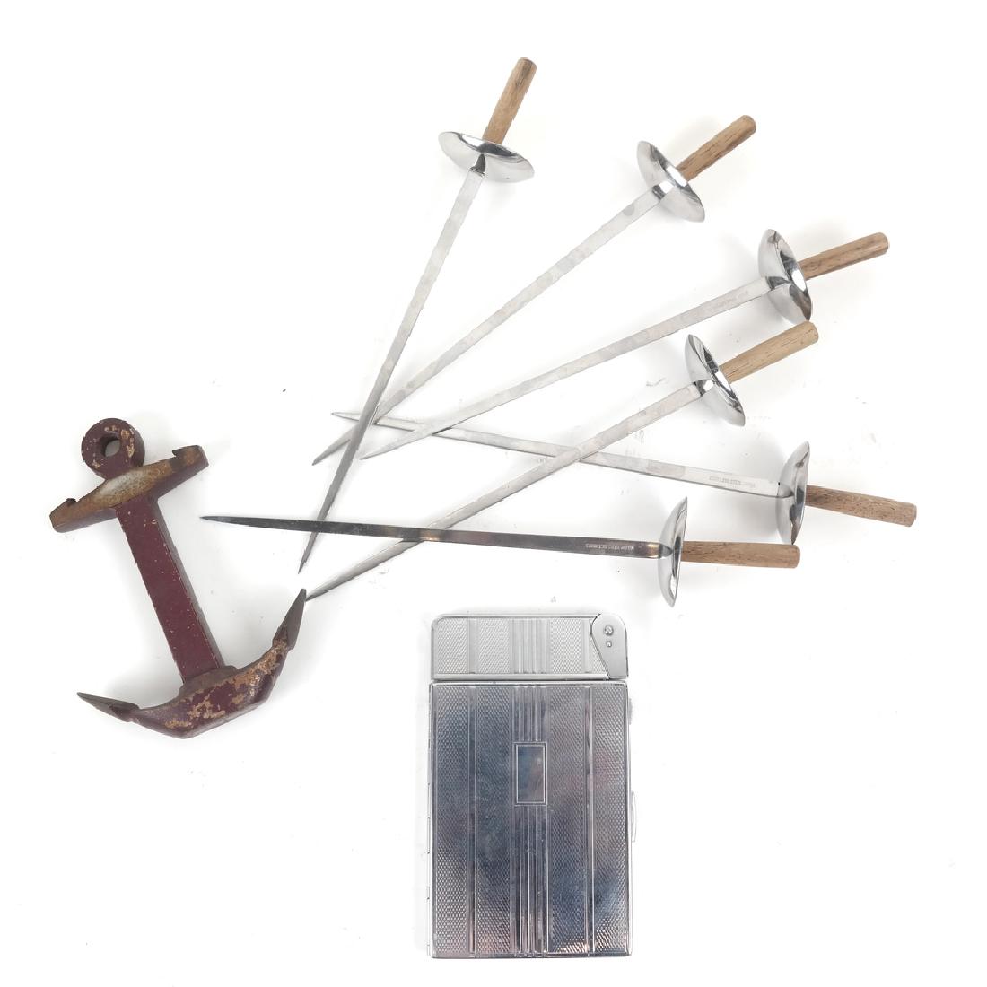 Iron Anchor Corkscrew, Vintage Lighter and Swords (1 of 9)