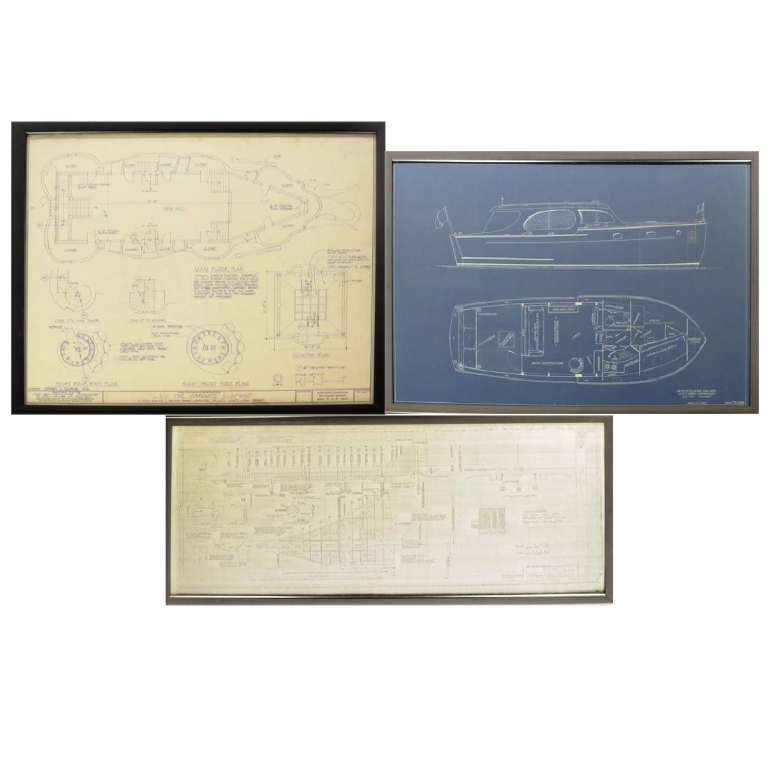 Three Blueprint Posters - Aviation and Nautical (1 of 10)