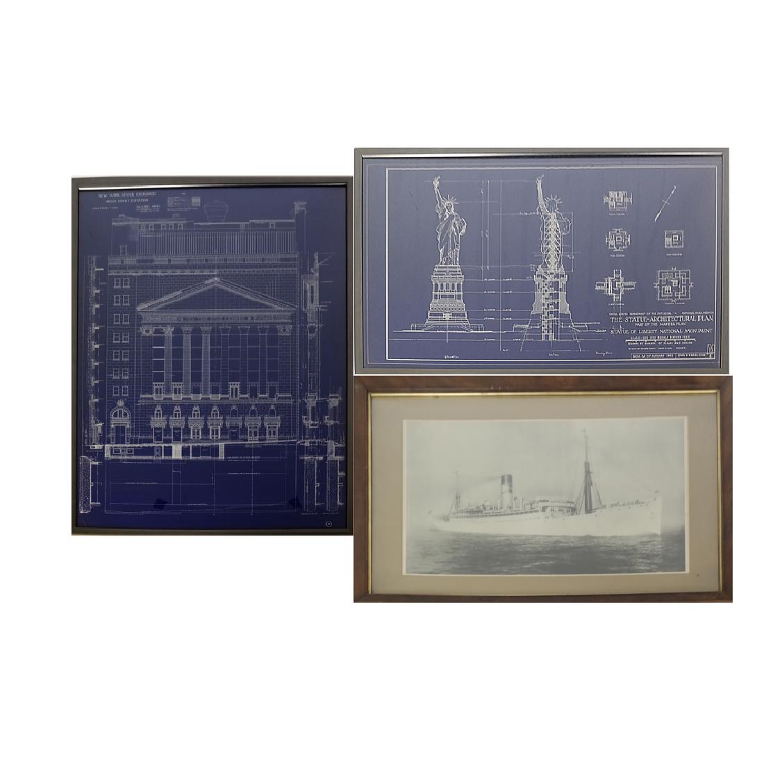 Two New York City Blueprint Posters and an Ocean Liner (1 of 10)
