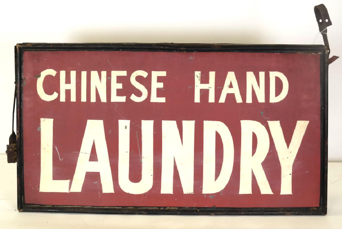 Vintage Wood and Metal Sign - Chinese Hand Laundry (1 of 3)