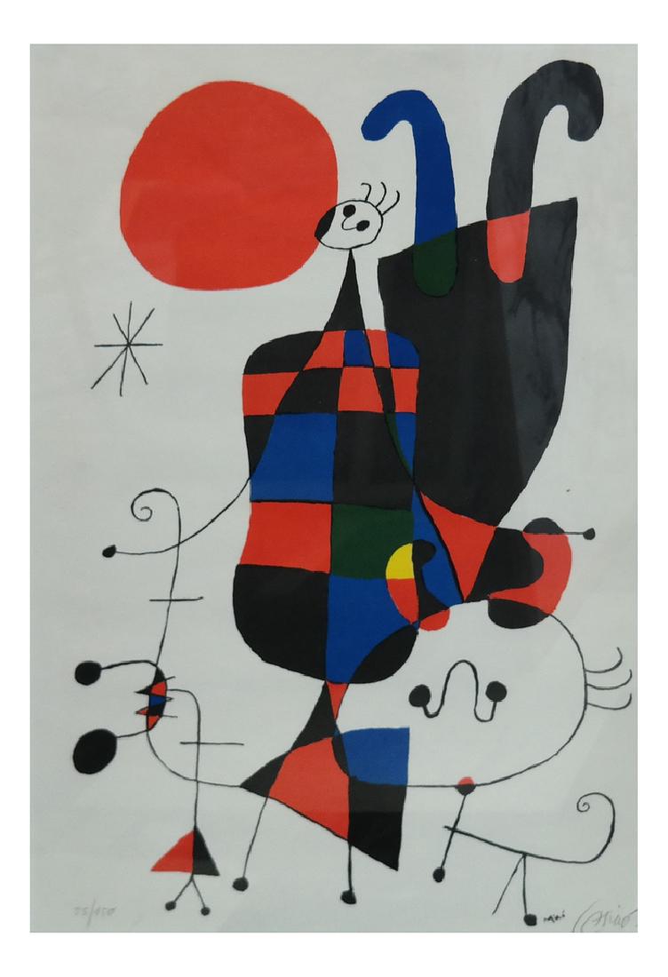 Joan Miro, Abstract Lithograph, Ed. 55/150 (1 of 6)