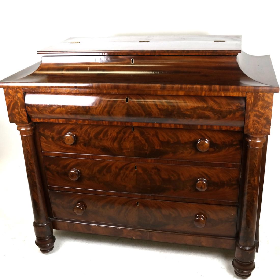 Empire Mahogany Hinged-Top Commode (1 of 5)
