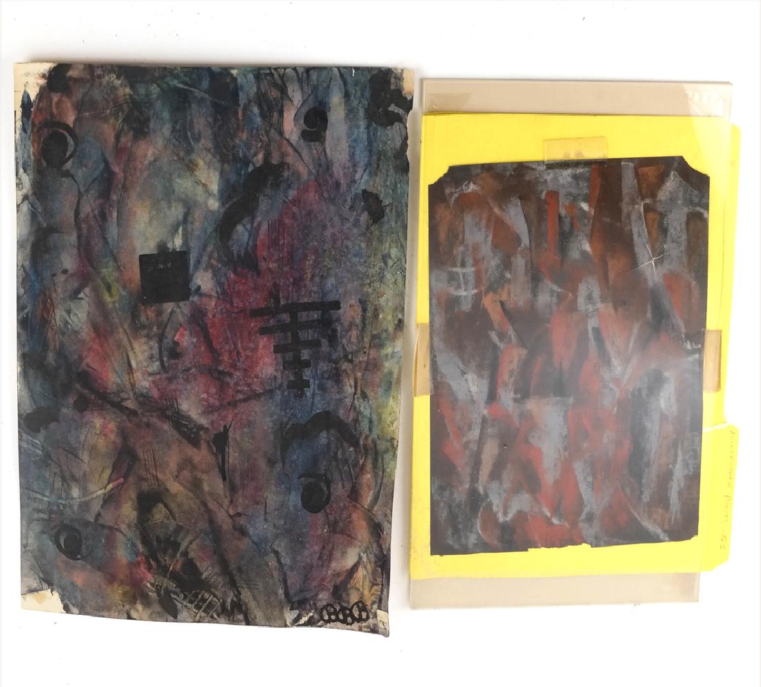 Two Abstract Watercolors on Paper (1 of 6)