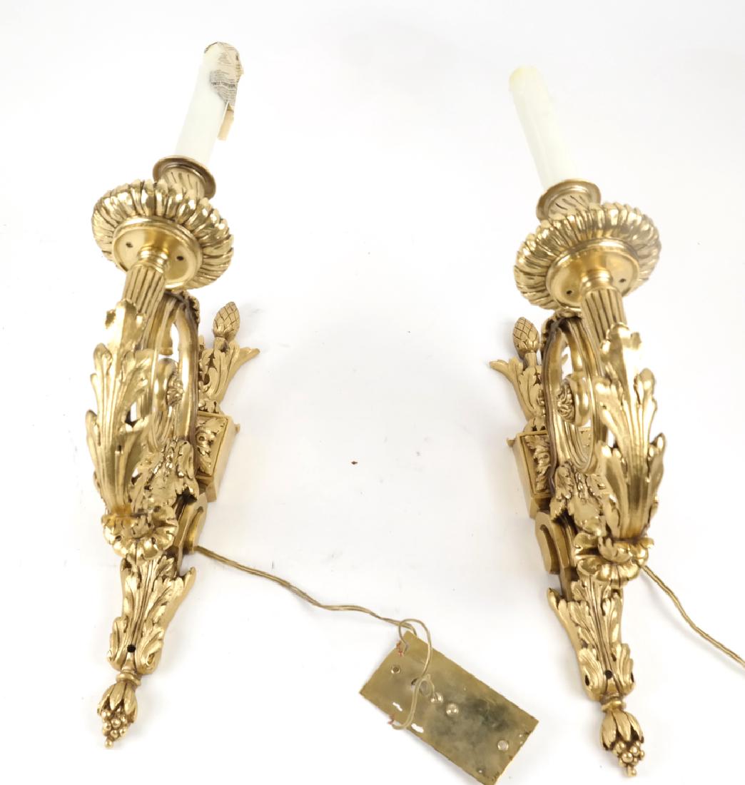 Pair French Bronze Dore Single-Light Sconces (1 of 4)