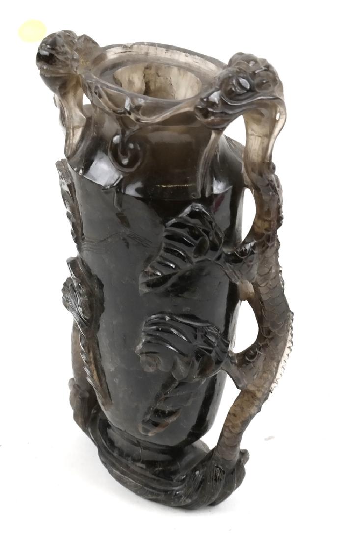 Chrome Smoky Quartz Dragon Design Vase (1 of 6)