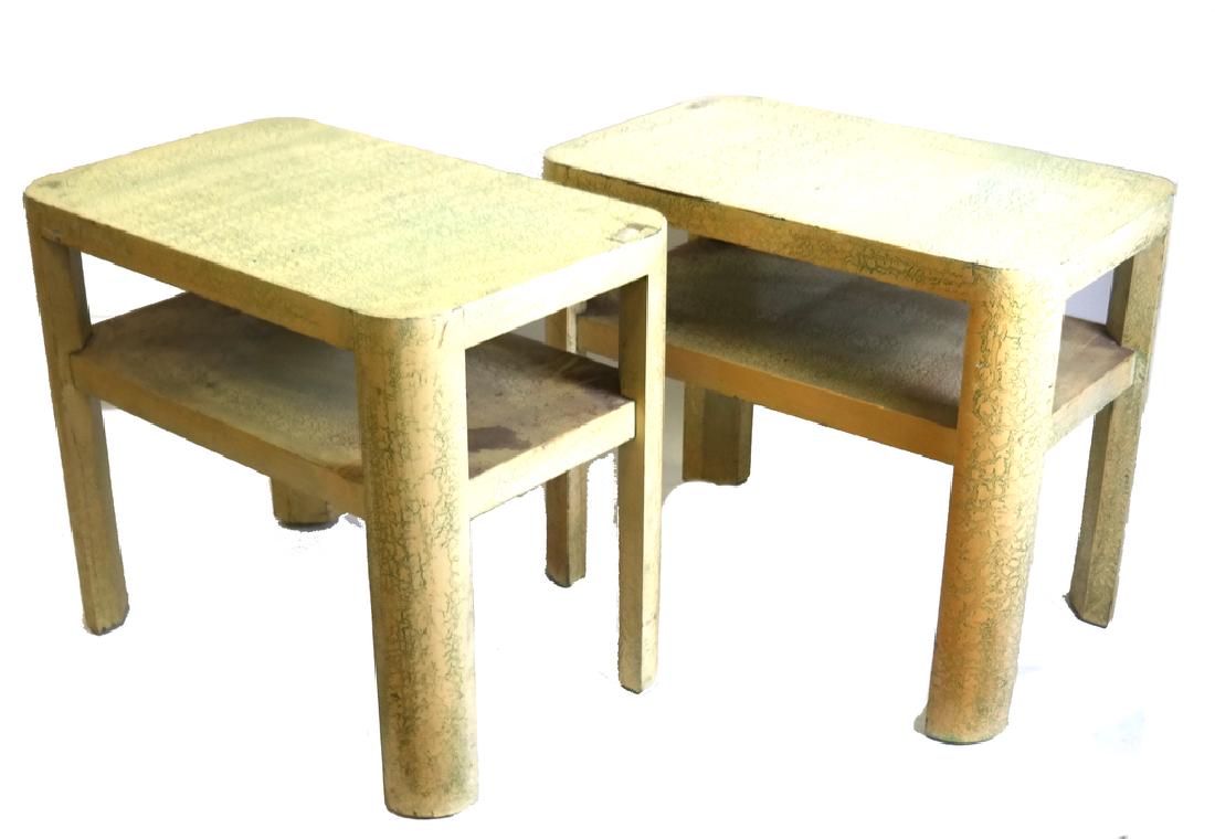 Pair of Shagreen-Style 2-Tier Tables (1 of 3)