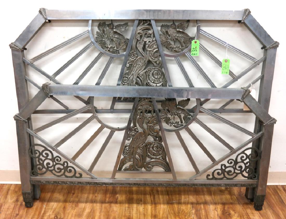 Art Deco Silver Patina Bed (1 of 4)