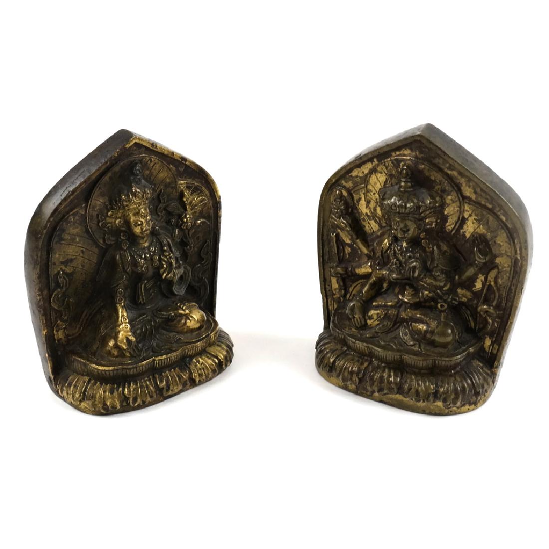 Pair of Asian Bookends - Buddhas, Incised (1 of 6)
