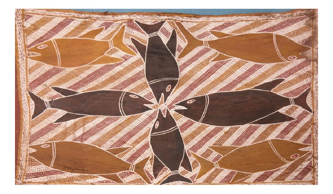 Native American-Aboriginal Folk Art Fish Painting (1 of 4)