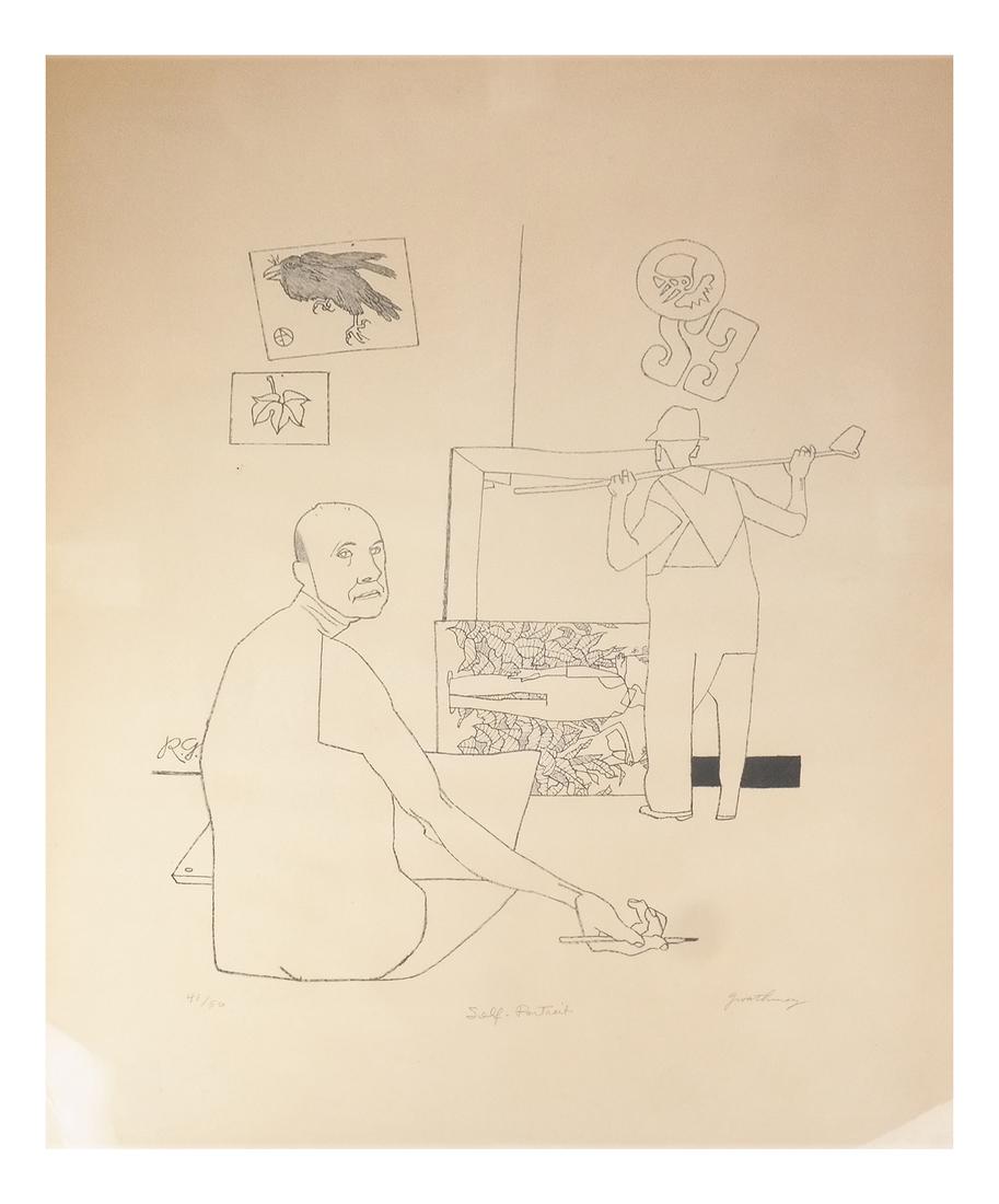 Robert Gwathmey, (American, 1903-1988) Self-Portrait (1 of 6)
