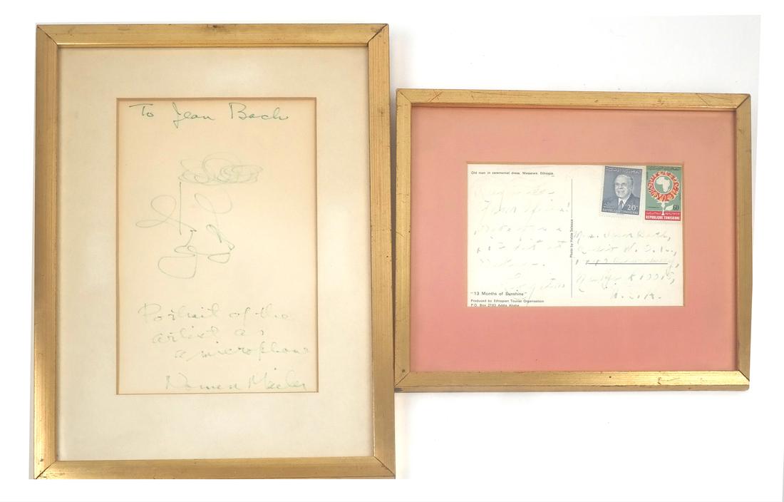 Norman Mailer Doodle; Langston Hughes Postcard (1 of 7)